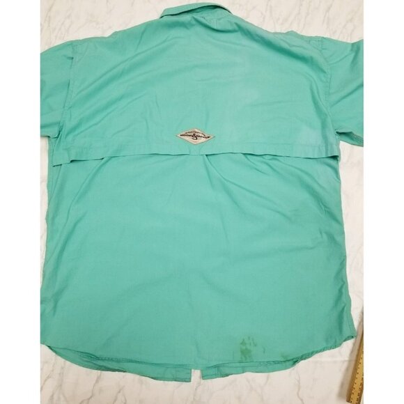 Hook and Tackle Mens fishing shirt XL Aqua Hi-Tech Fishing Shirt Vented-Pockets - Picture 13 of 16